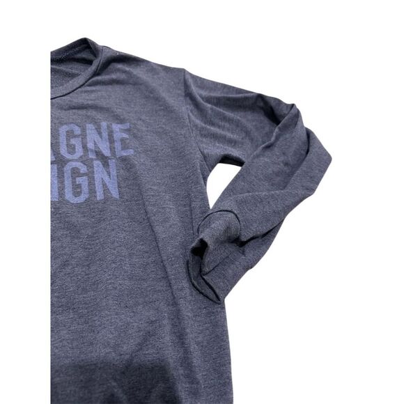Wish & Whim Women's Blue "Champagne Campaign" Crew Neck Sweatshirt L - Picture 3 of 5